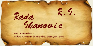 Rada Ikanović vizit kartica